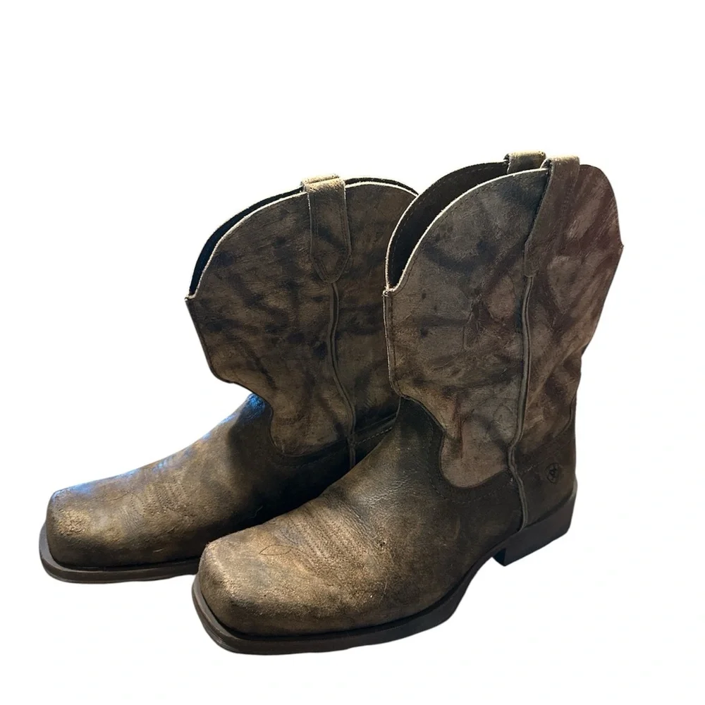 Ariat Brown Distressed Leather Western Work Boots